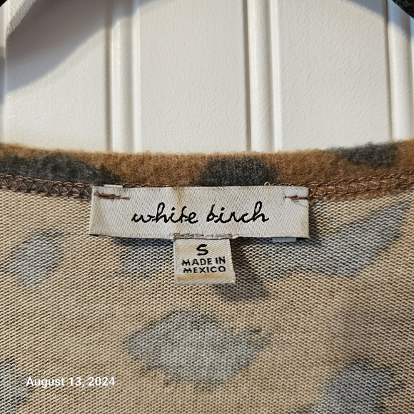 White Birch Leopard Animal Print Open Front Cardigan - Picture 3 of 4